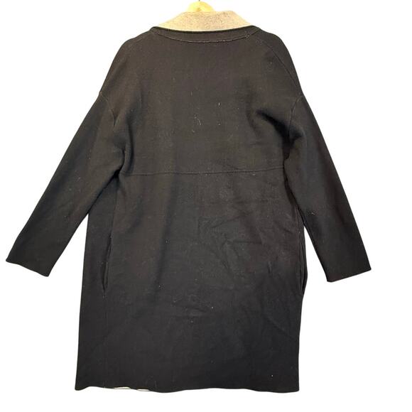 Zara Double Sided Cardi Coat Thick Longline Cardigan Sweater Black M Duster - Picture 3 of 10